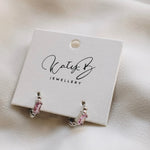 Load image into Gallery viewer, IZZY HOOP PINK STONE