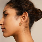 Load image into Gallery viewer, Solidarity Recycled Small Bubbles Hoop Earrings - Gold Plated