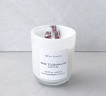 Load image into Gallery viewer, PINK TOURMALINE CRYSTAL CANDLE