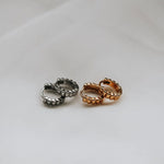 Load image into Gallery viewer, Mini Ribbed Hoops
