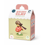 Load image into Gallery viewer, Kuwi Clay Air Dry Clay 'Friendly Fantail' craft kit in its original retail packaging, featuring a brown clay fantail sitting on a mushroom on a mint green background.
