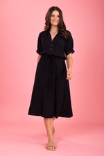 Load image into Gallery viewer, Haddie Midi Dress Black
