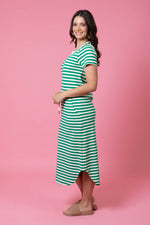 Load image into Gallery viewer, Frankie Midi Dress Green
Stripe
