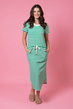 Load image into Gallery viewer, Frankie Midi Dress Green
Stripe
