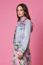 Load image into Gallery viewer, Maggie Denim Jacket Pink Lace
