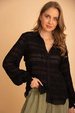 Load image into Gallery viewer, Kristen Shirt Black Chiffon
