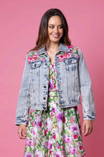 Load image into Gallery viewer, Maggie Denim Jacket Pink Lace
