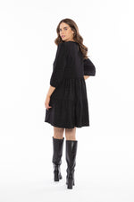 Load image into Gallery viewer, Amy smock dress Black
