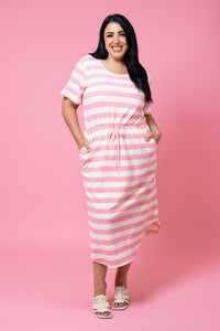 Kendra midi dress Pink Stripe