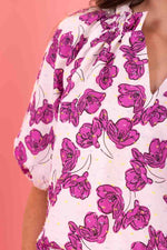 Load image into Gallery viewer, Mickey Top Cerise Floral
