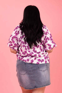 Mickey Top Cerise Floral