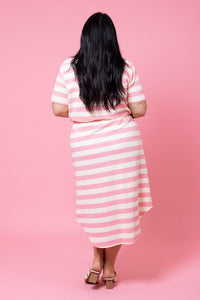 Kendra midi dress Pink Stripe