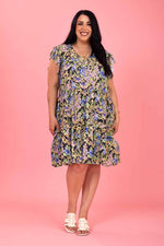 Load image into Gallery viewer, Miriam Dress Blue Floral
