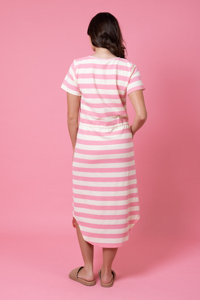 Kendra midi dress Pink Stripe