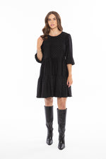 Load image into Gallery viewer, Amy smock dress Black
