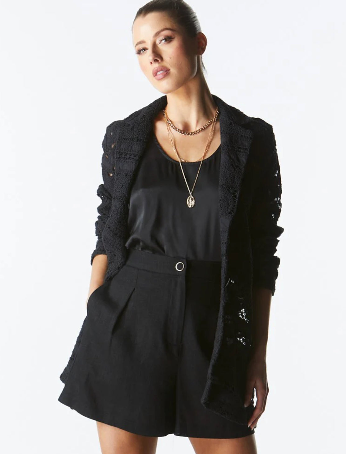 Worth It Lace Blazer - Black