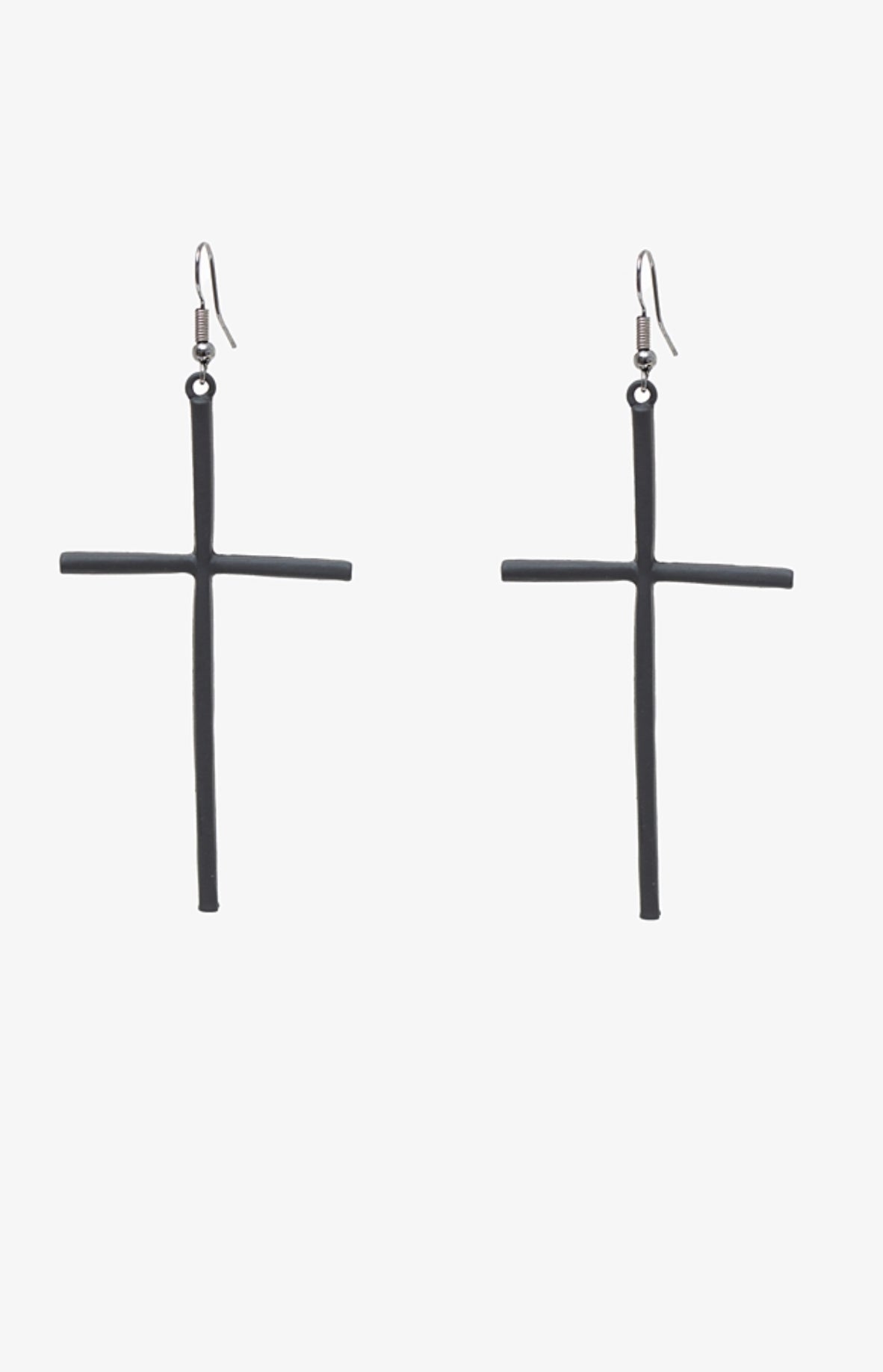 Black Cross Earring