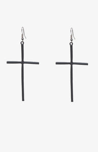 Black Cross Earring