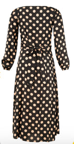 Load image into Gallery viewer, Sabrina dress, Latte polkadot
