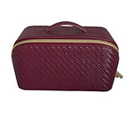 Load image into Gallery viewer, Herringbone Beauty Bag Medium Plum
