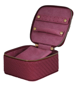 Herringbone Jewellery Cube Plum