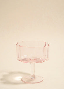 Bloom Wavy Pink Short Cocktail Glass