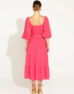 Load image into Gallery viewer, One And Only Tiered Midi Dress - Hot Pink
