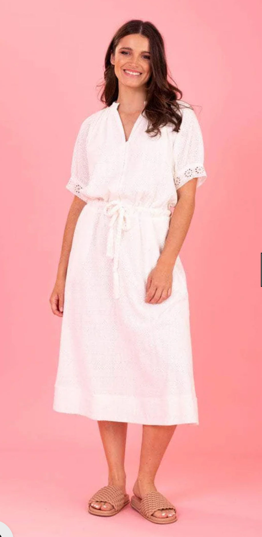 HADDIE MIDI DRESS WHITE