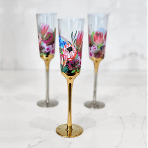 Botanical Blooms Champagne Flutes set of 4