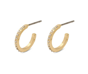 Roberta Pi Earrings - Gold Plated Crystal - 12mm