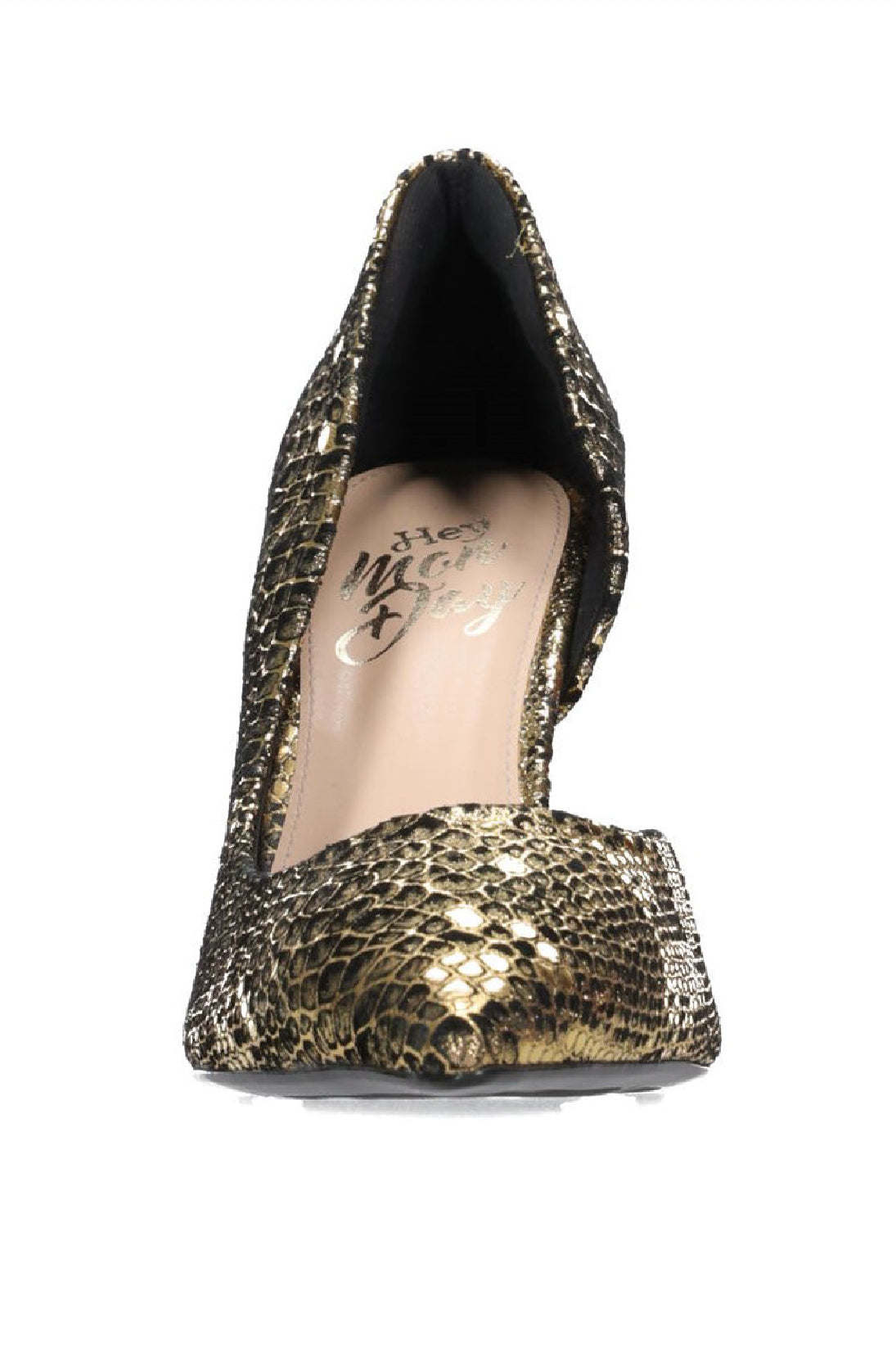 Knox Heel Black/Gold snakeskin