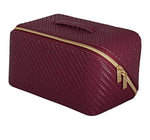 Load image into Gallery viewer, Herringbone Beauty Bag Medium Plum
