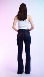 Load image into Gallery viewer, Bowie Dark Blue Flare Jean

