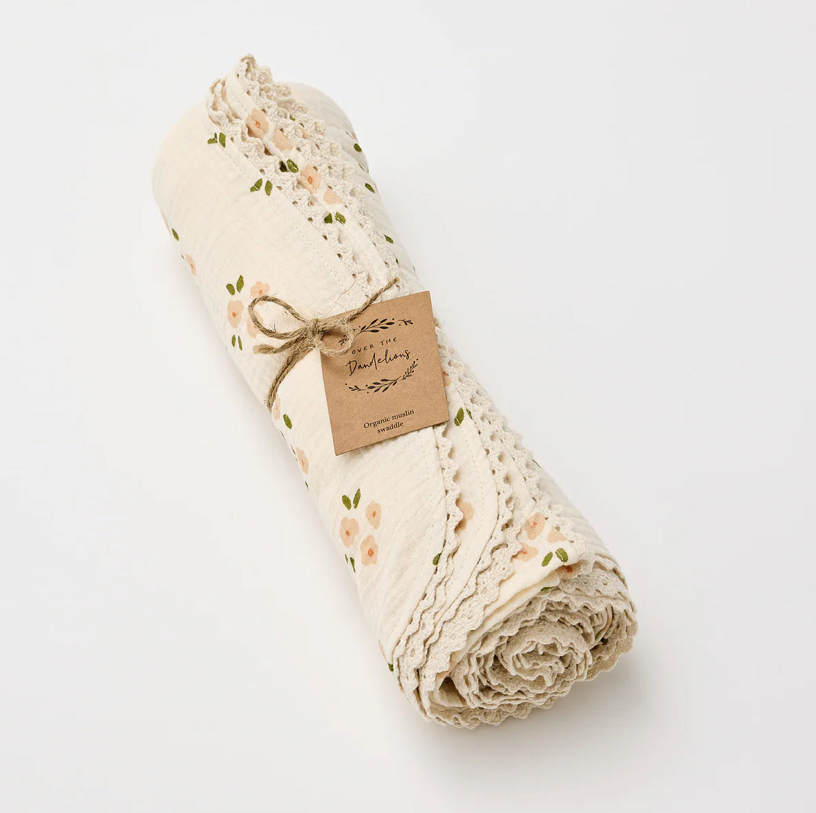 Organic Muslin Swaddle Daisy with Lace
