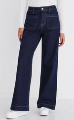 Load image into Gallery viewer, Zoey Indigo High Rise Wide Leg Pocket Jean
