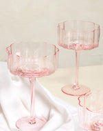 Load image into Gallery viewer, Bloom Wavy Pink Cocktail Glass
