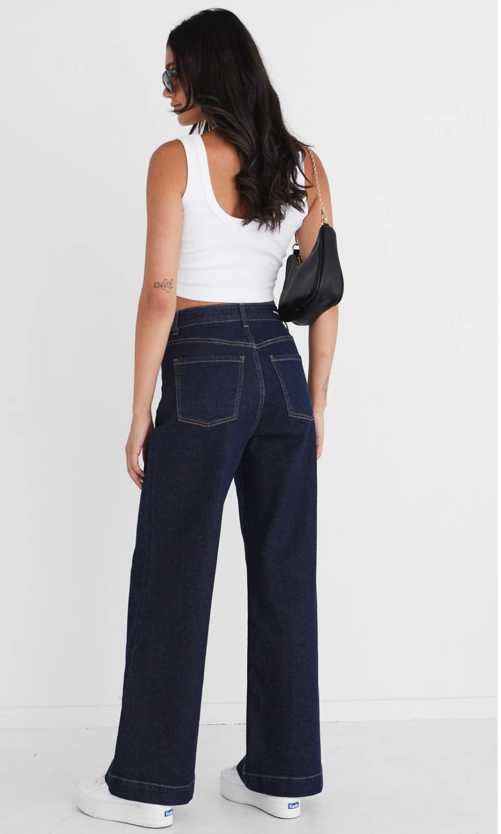 Zoey Indigo High Rise Wide Leg Pocket Jean