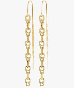 LIVE recycled chain earrings gold-plated