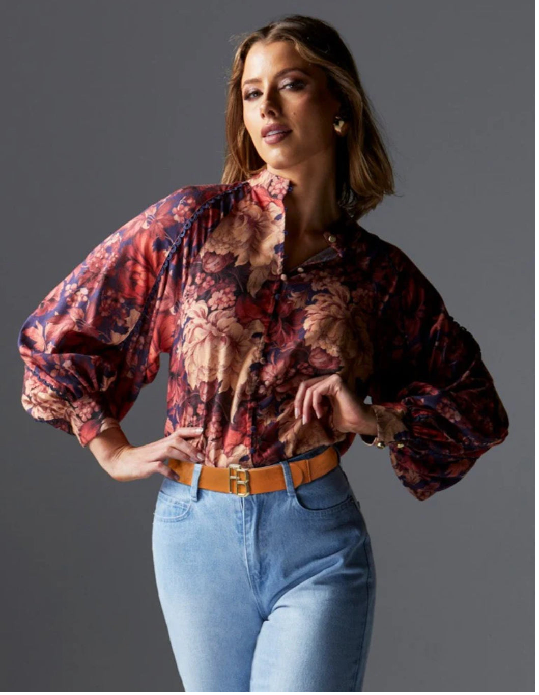 Berry Kiss Blouse - Floral