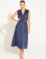 Load image into Gallery viewer, A Walk In The Park Linen Sleeveless Midi Dress

