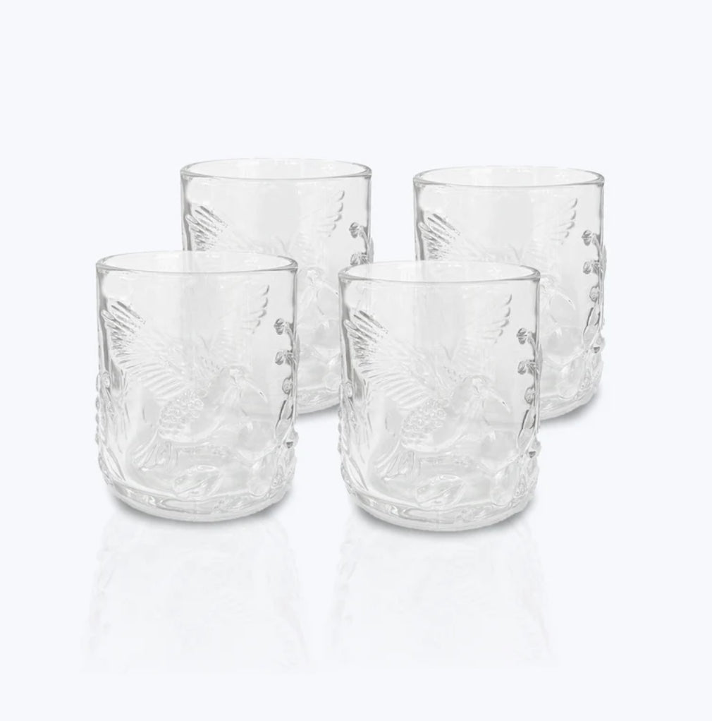 Summer Rainforest Glass Clear Pair