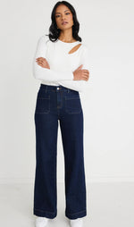 Load image into Gallery viewer, Zoey Indigo High Rise Wide Leg Pocket Jean
