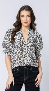 RELAXED BUTTERFLY TOP Latte Leopard