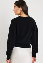 Load image into Gallery viewer, Delight cardi, black cotton fine knit
