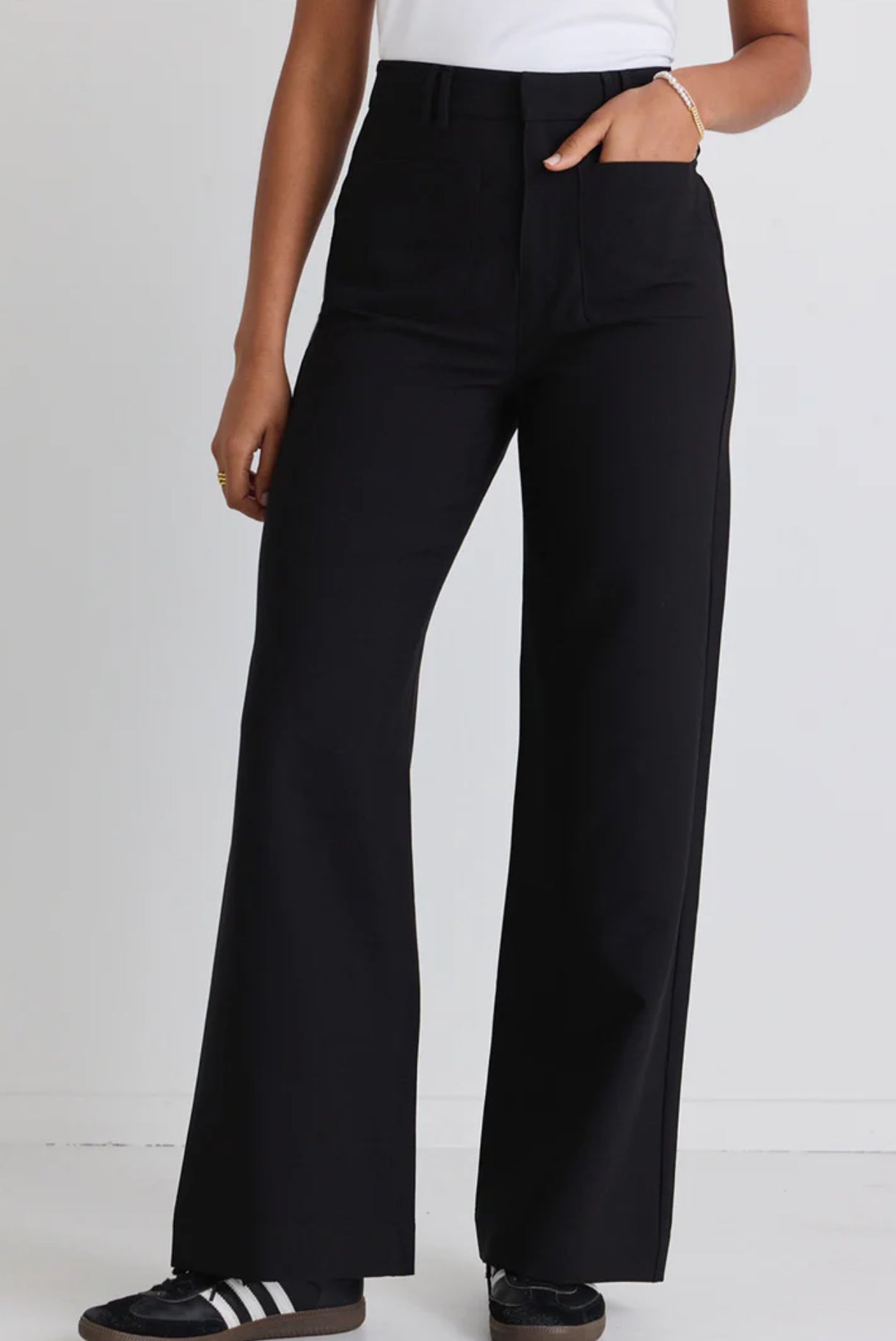 Zoey Black Tailored High Rise Wide Leg Pocket Pants