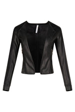 Load image into Gallery viewer, Mika Faux Leather Jacket Black
