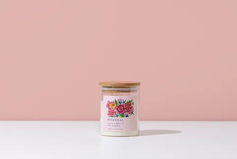 Rose and wildflower soy candle.