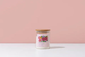 Rose and wildflower soy candle.