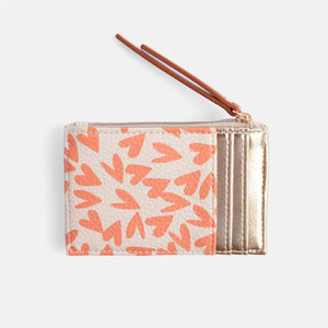 Caroline Gardner - Coral Heart - Coin Purse & Card Holder