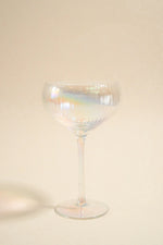 Load image into Gallery viewer, Iridescent Ripple Wide Champagne Wine Glass
